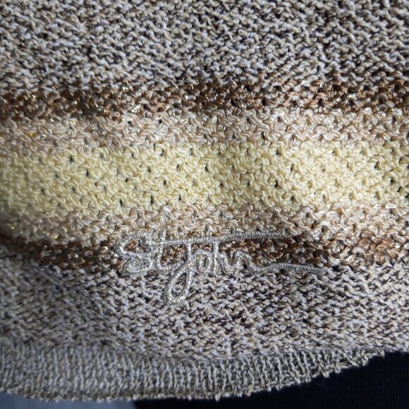 St John Sport Marie Gray P Sweater Shell Tank Top Santana Knit Striped Metallic - Picture 5 of 11